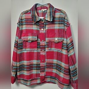 LA MIEL SHACKET SNAP FRONT, MULTICOLOR SOFT HEAVIER POLYESTER WOOL BLEND SMALL